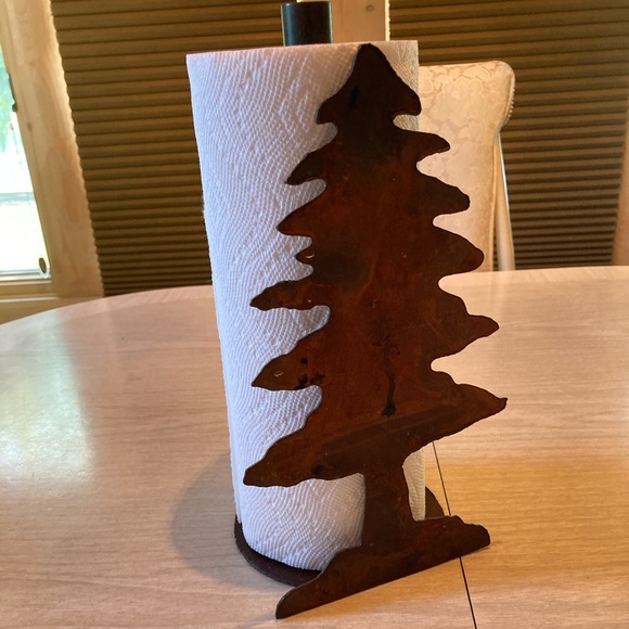 Other - Metal pine tree paper towel holder